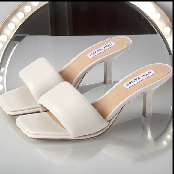 STEVE MADDEN Snazzy Heeled Sandal Mule Kitten Heel Man-Made UpperLining, Insoles - Picture 1 of 17